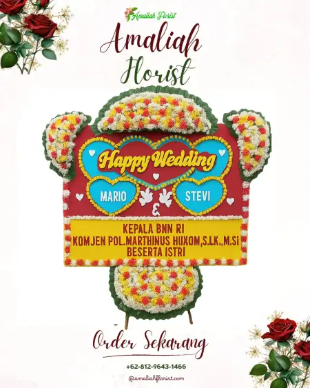 Papan Bunga Pernikahan Petang